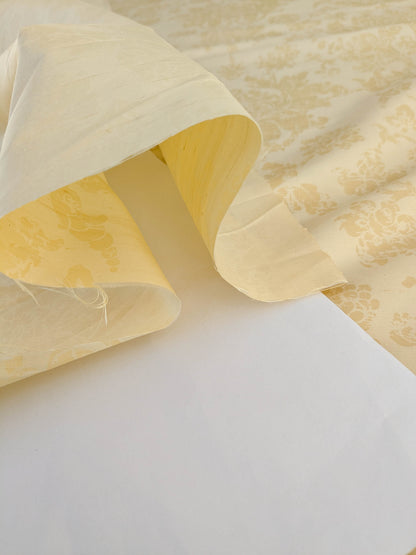 Windsor Castle Renaissance Resist Print Silk Damask - Sun Yellow - By The Yard