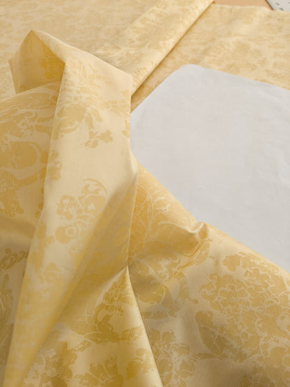 Windsor Castle Renaissance Resist Print Silk Damask - Sun Yellow - By The Yard