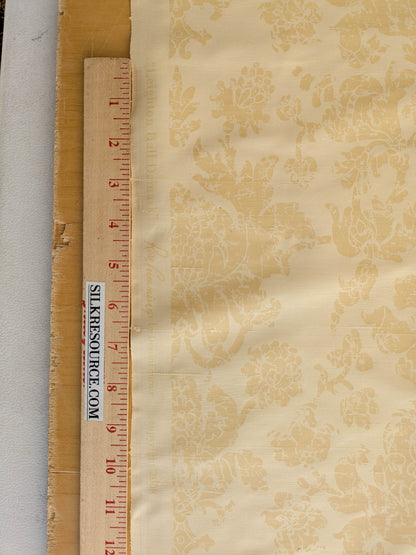 Windsor Castle Renaissance Resist Print Silk Damask - Sun Yellow - By The Yard