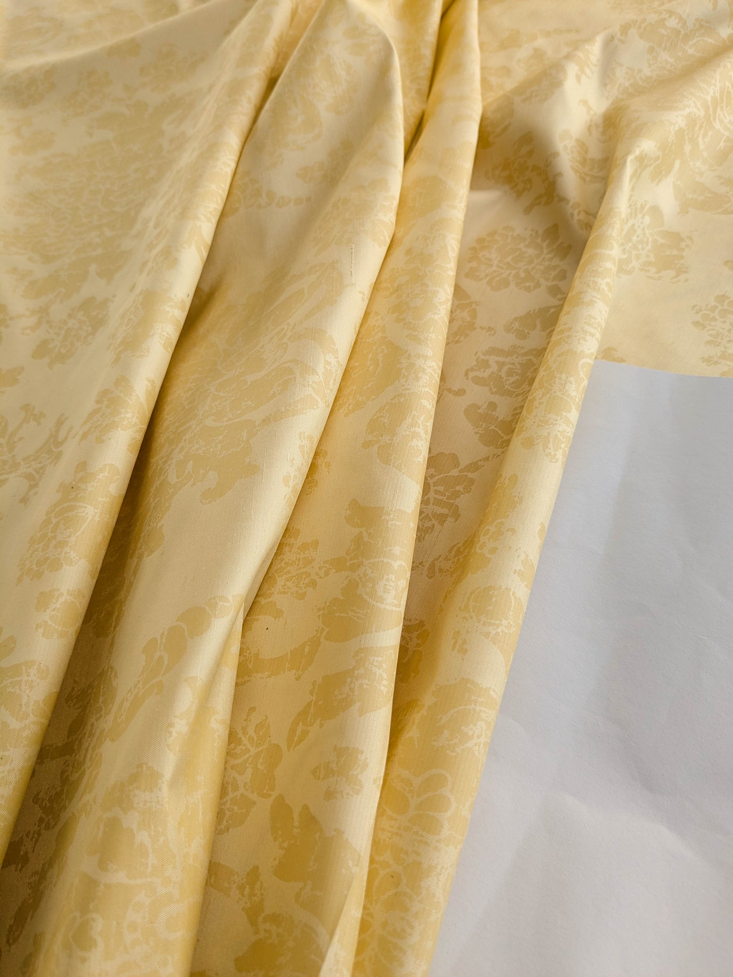 Windsor Castle Renaissance Resist Print Silk Damask - Sun Yellow - By The Yard