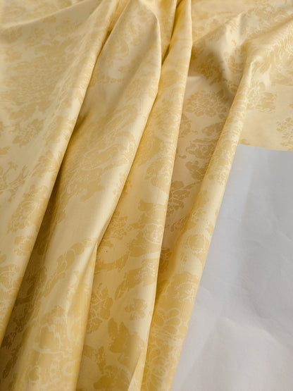 Windsor Castle Renaissance Resist Print Silk Damask - Sun Yellow - By The Yard