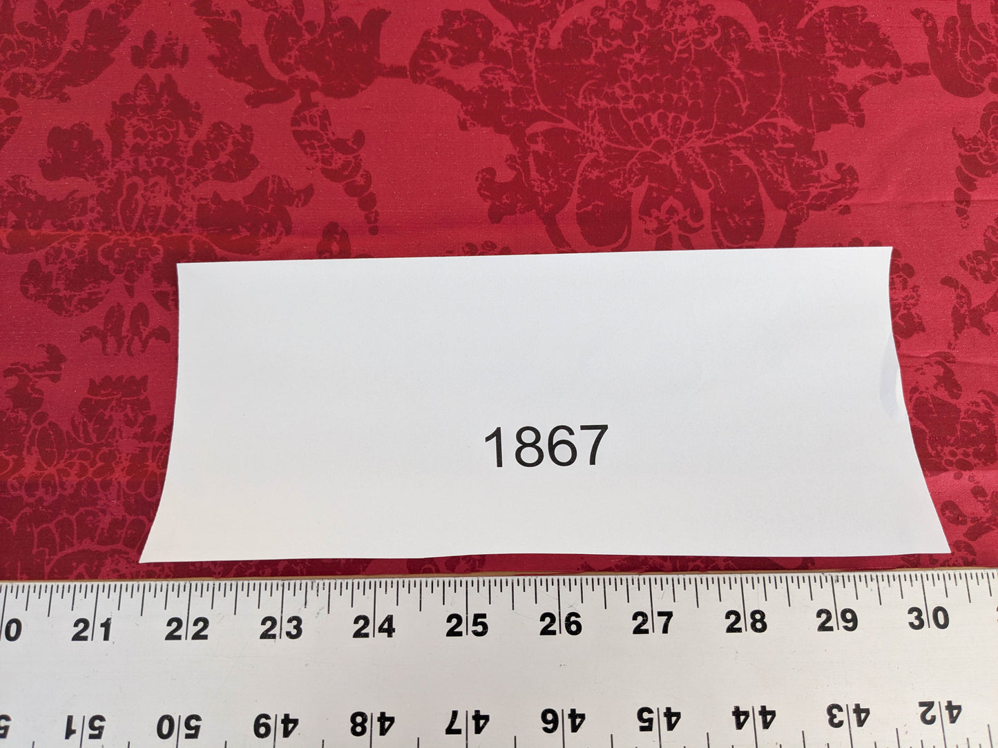 Windsor Castle Renaissance Resist Print Silk Damask - Ruby Red - By The Yard