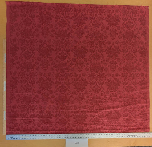Windsor Castle Renaissance Resist Print Silk Damask - Ruby Red - By The Yard