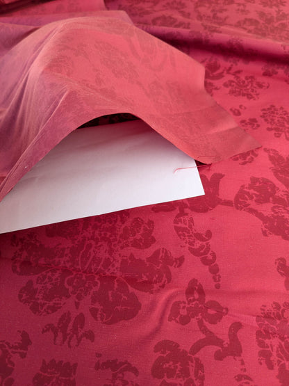 Windsor Castle Renaissance Resist Print Silk Damask - Ruby Red - By The Yard