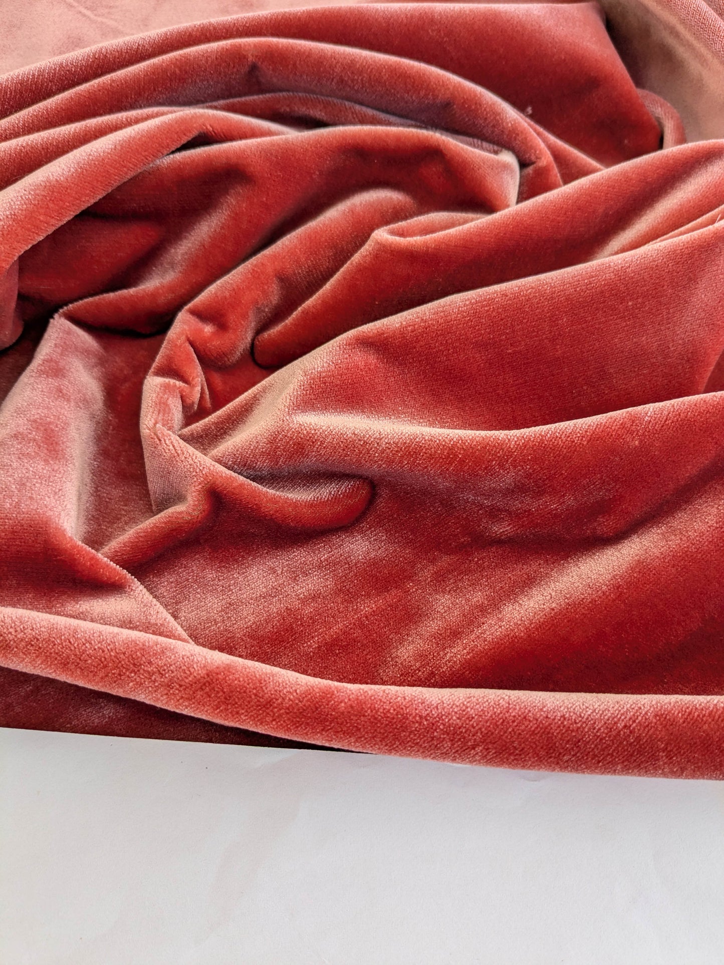 Mohair & Silk Velvet Seaweed Rose - Pink Red Lush - By The Yard