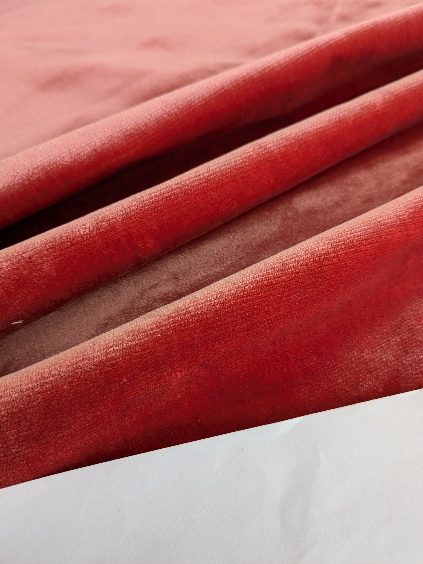 Mohair & Silk Velvet Seaweed Rose - Pink Red Lush - By The Yard