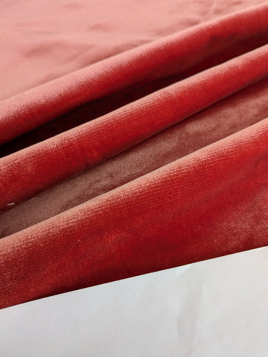 Mohair & Silk Velvet Seaweed Rose - Pink Red Lush - By The Yard