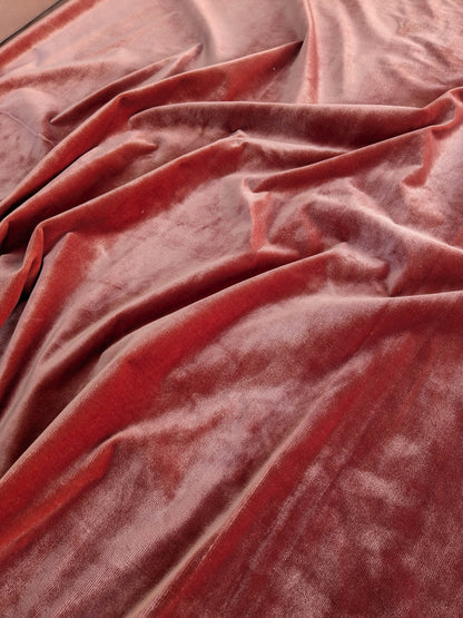 Mohair & Silk Velvet Seaweed Rose - Pink Red Lush - By The Yard