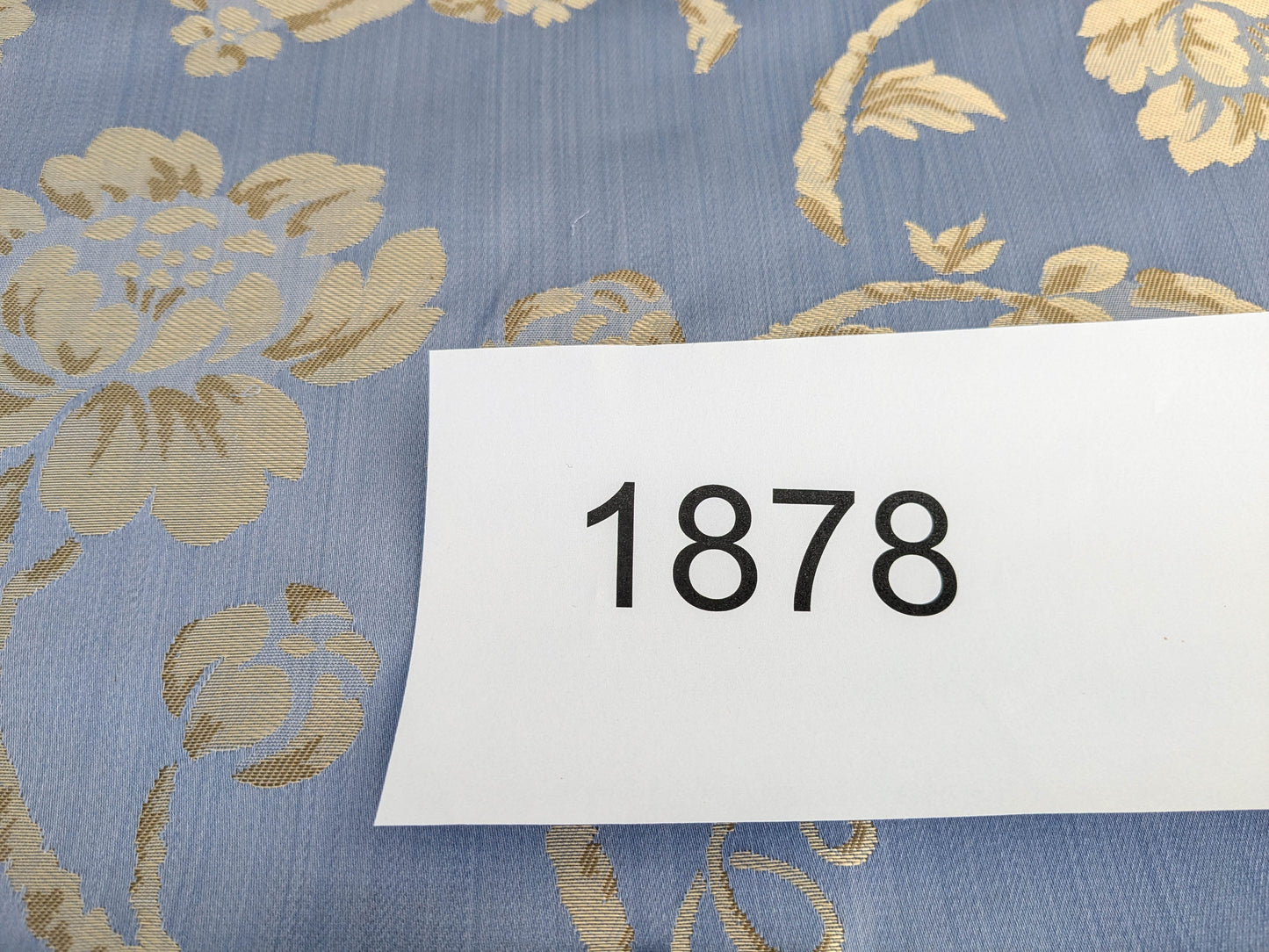 Sicily Island Climbing Rose and Grapes Damask Jacquard Cotton Fabric - Blue Brown - By The Yard