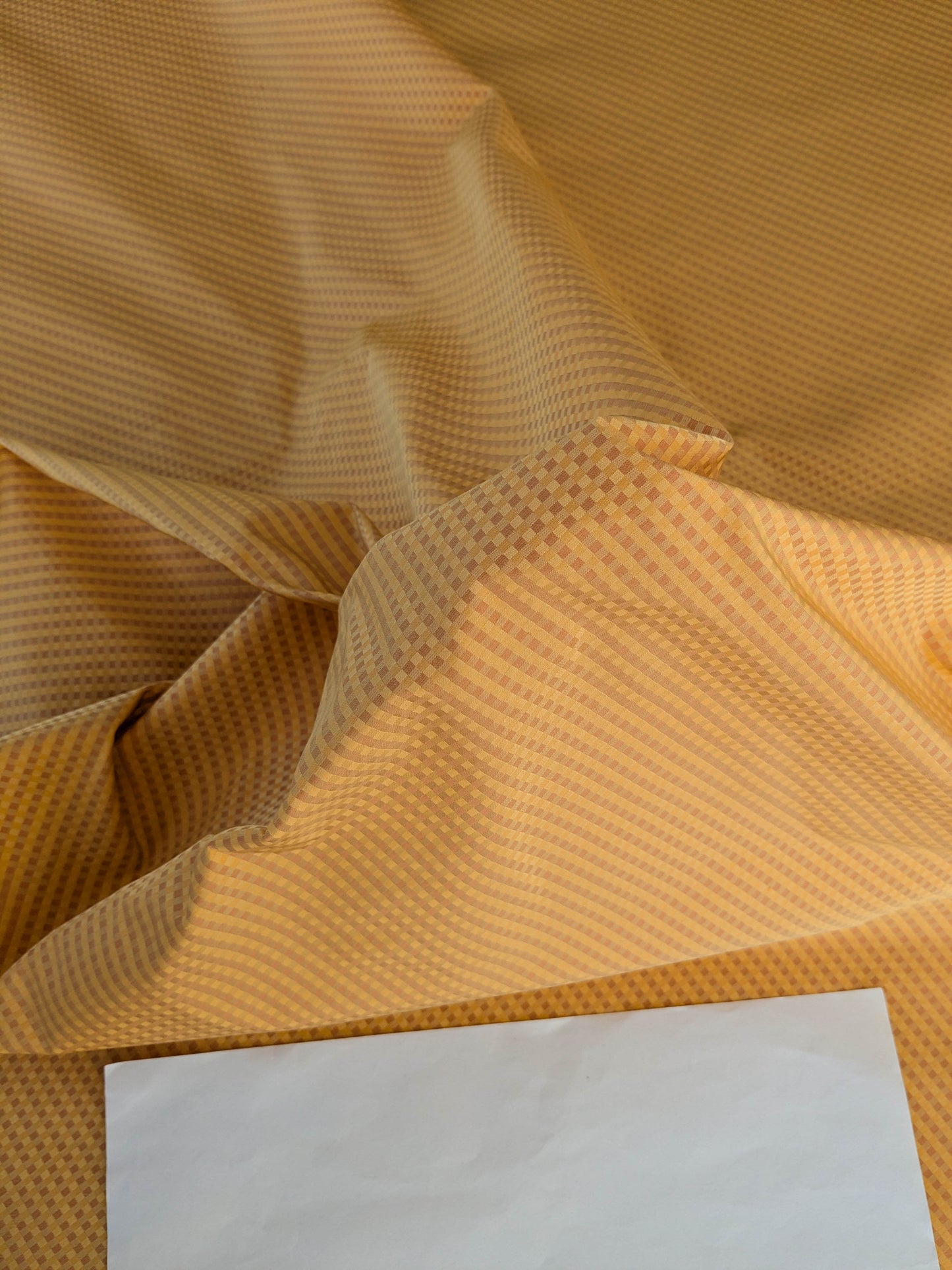 Sparkle Silk Mini Plaid Iridescent Jacquard Silk Fabric - Yellow - By The Yard