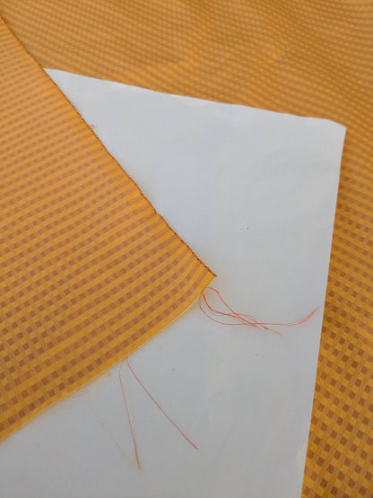 Sparkle Silk Mini Plaid Iridescent Jacquard Silk Fabric - Yellow - By The Yard