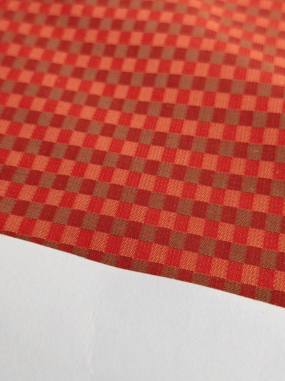 Sparkle Silk Mini Plaid Iridescent Jacquard Silk Fabric - Red - By The Yard