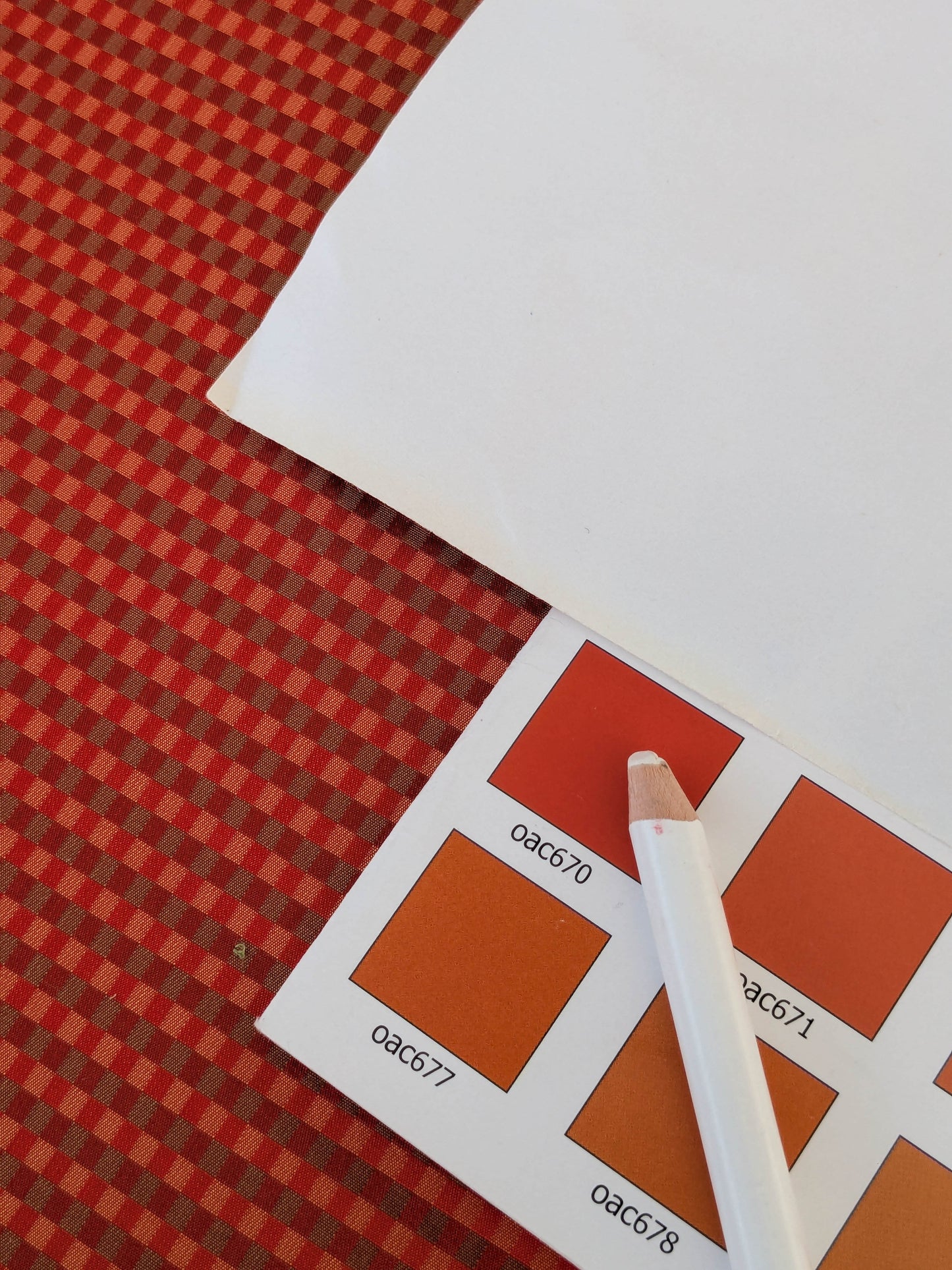 Sparkle Silk Mini Plaid Iridescent Jacquard Silk Fabric - Red - By The Yard