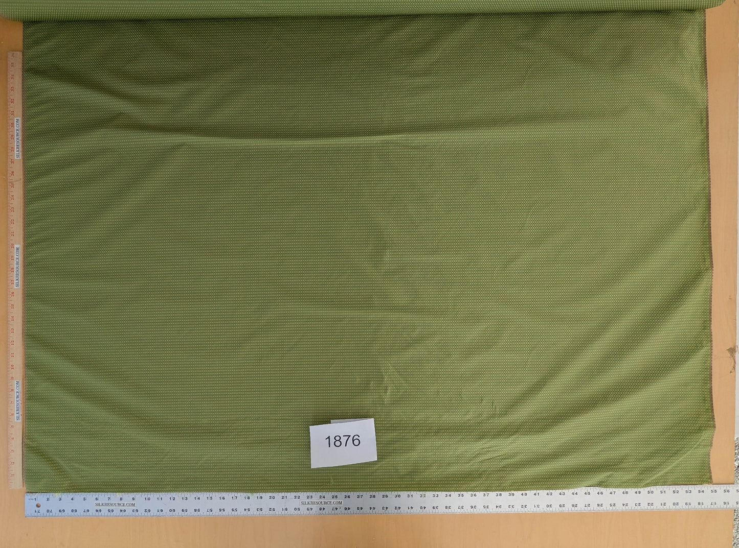 Sparkle Silk Mini Plaid Iridescent Jacquard Silk Fabric - Green - By The Yard