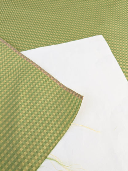 Sparkle Silk Mini Plaid Iridescent Jacquard Silk Fabric - Green - By The Yard