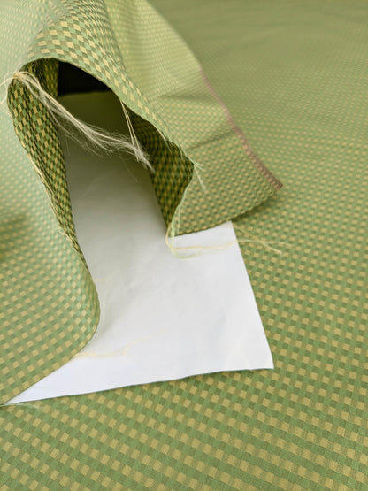 Sparkle Silk Mini Plaid Iridescent Jacquard Silk Fabric - Green - By The Yard