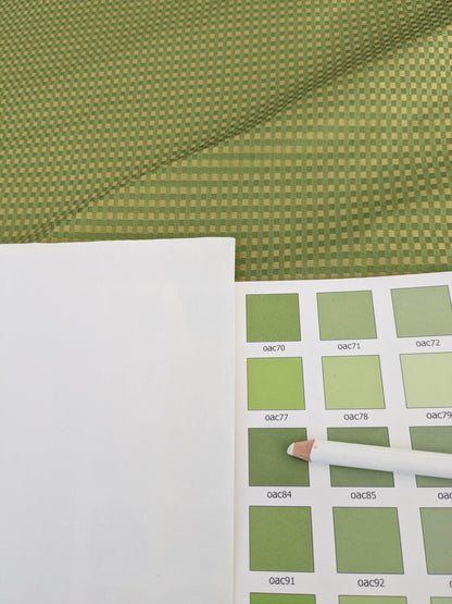 Sparkle Silk Mini Plaid Iridescent Jacquard Silk Fabric - Green - By The Yard