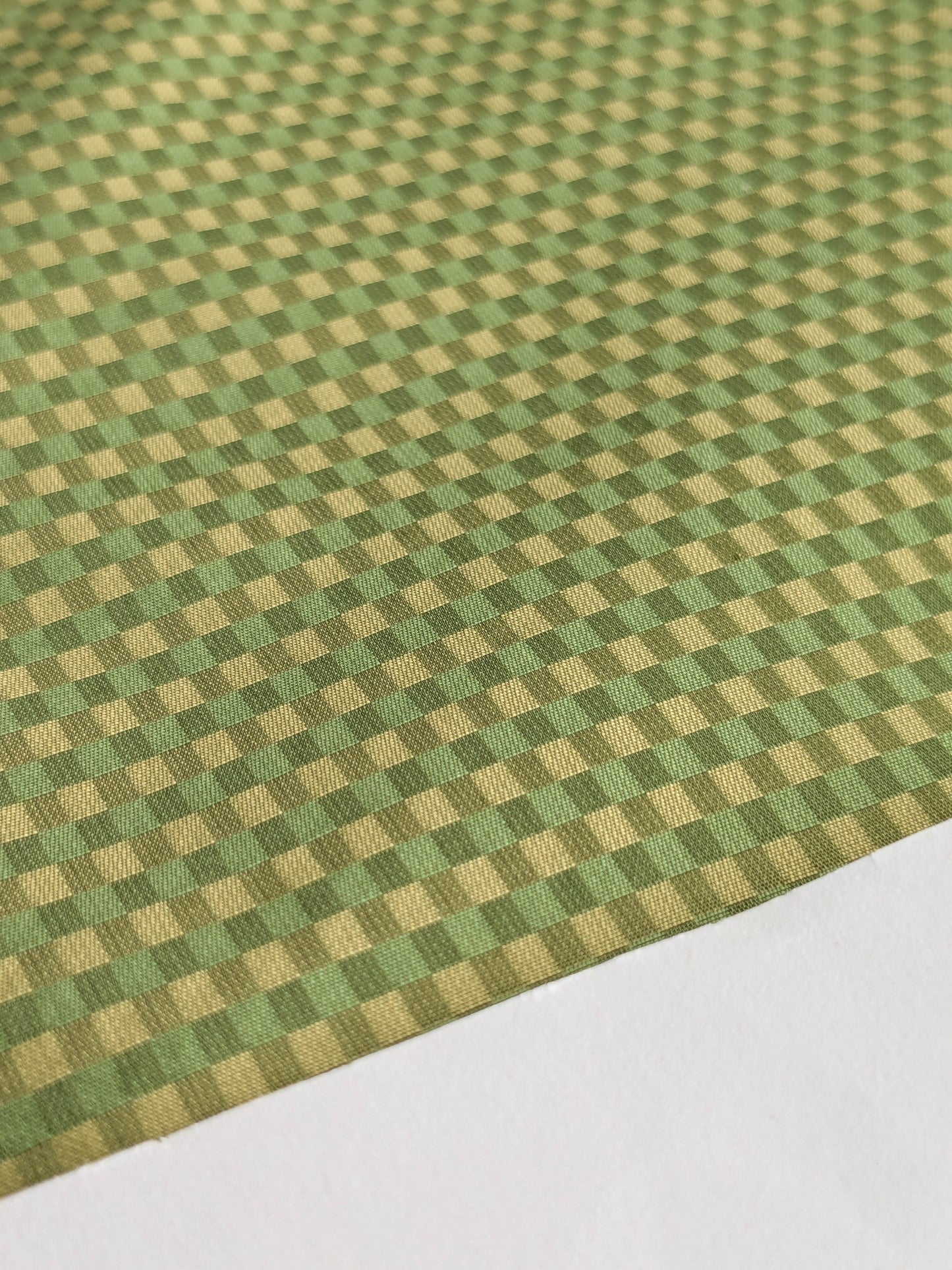 Sparkle Silk Mini Plaid Iridescent Jacquard Silk Fabric - Green - By The Yard