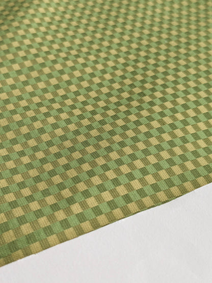 Sparkle Silk Mini Plaid Iridescent Jacquard Silk Fabric - Green - By The Yard