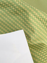 Sparkle Silk Mini Plaid Iridescent Jacquard Silk Fabric - Green Gold- By The Yard