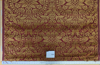 Venetian Velvet Cut Velvet Renaissance Medallion Lux Artichoke Red Gold