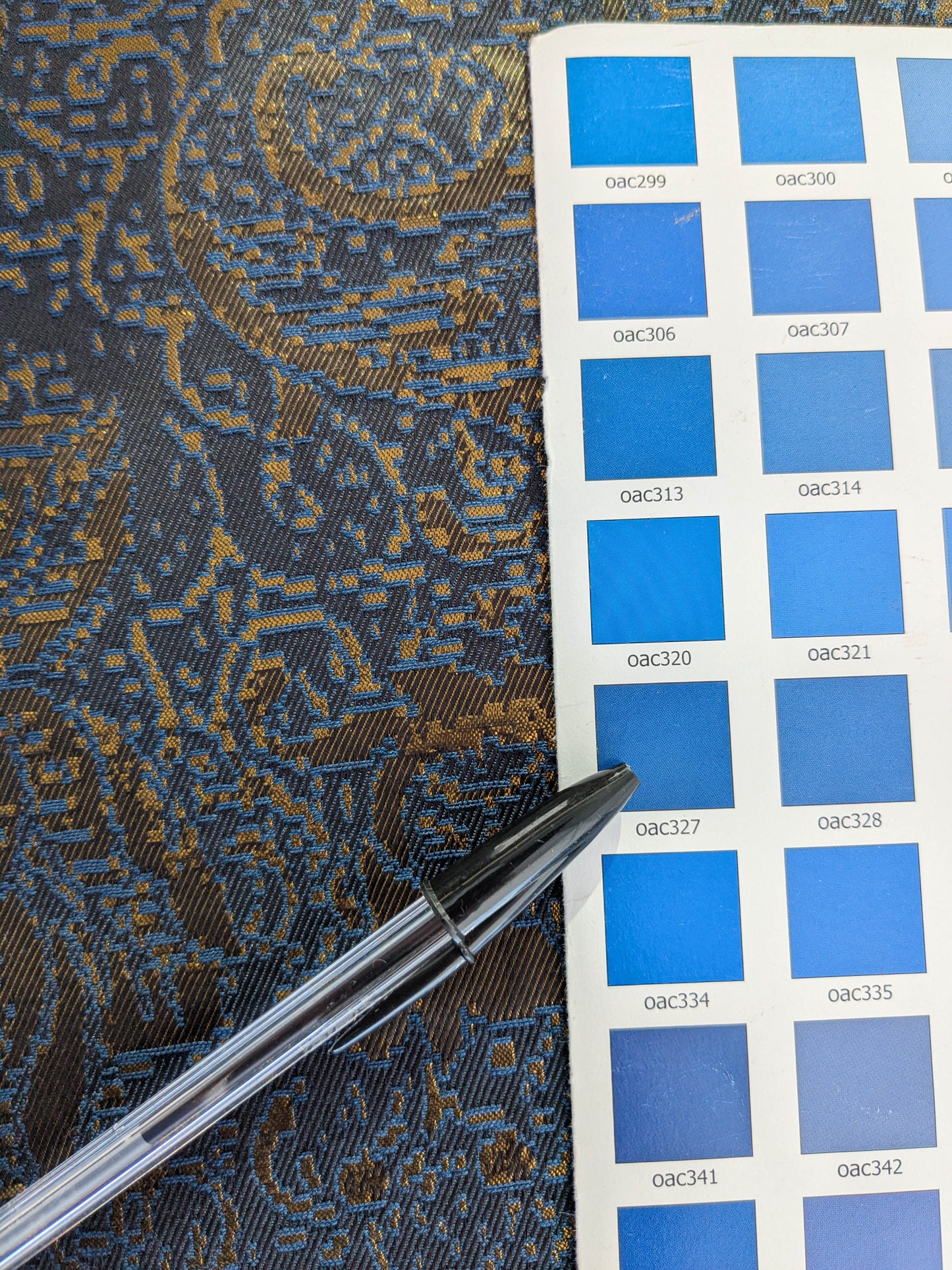 By yard Boboli Garden Silk Damask Italian Metallic Midnight Blue Gold MSRP USD 568/yard