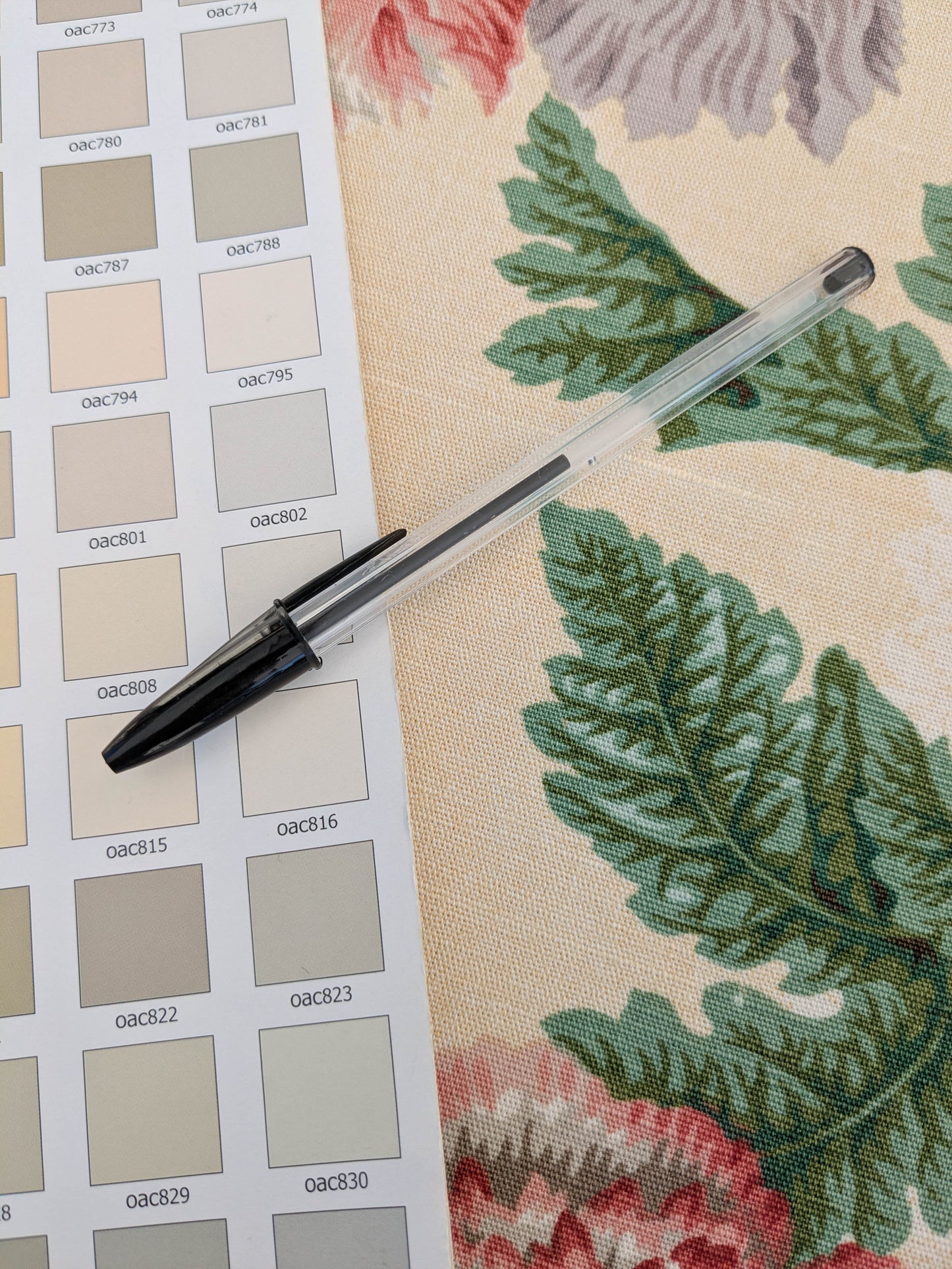 Thames Large English Garden Dalia Poppy Bouquet Print Pink Green Red on Maize Gold 1886