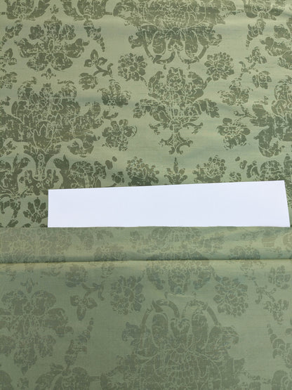Windsor Castle Renaissance Resist Print Silk Fabric -  Forest Green - By The Yard