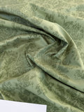 Windsor Castle Renaissance Resist Print Silk Fabric -  Forest Green - By The Yard