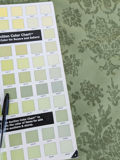 Windsor Castle Renaissance Resist Print Silk Fabric -  Forest Green - By The Yard