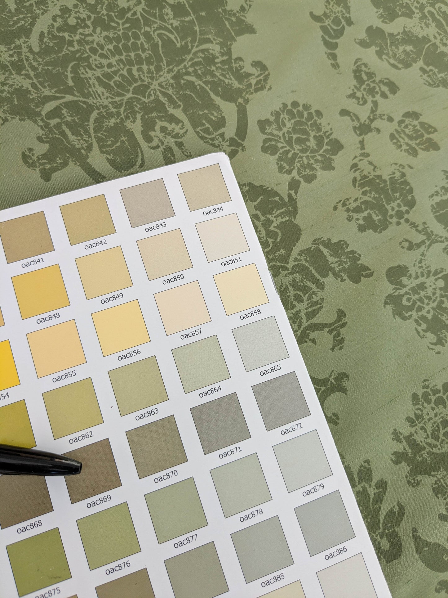 Windsor Castle Renaissance Resist Print Silk Fabric -  Forest Green - By The Yard