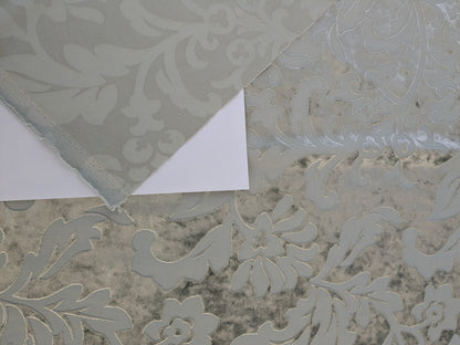 Designer Vienna Evening Viscose Cut Velvet - Silver Grey - By The Yard