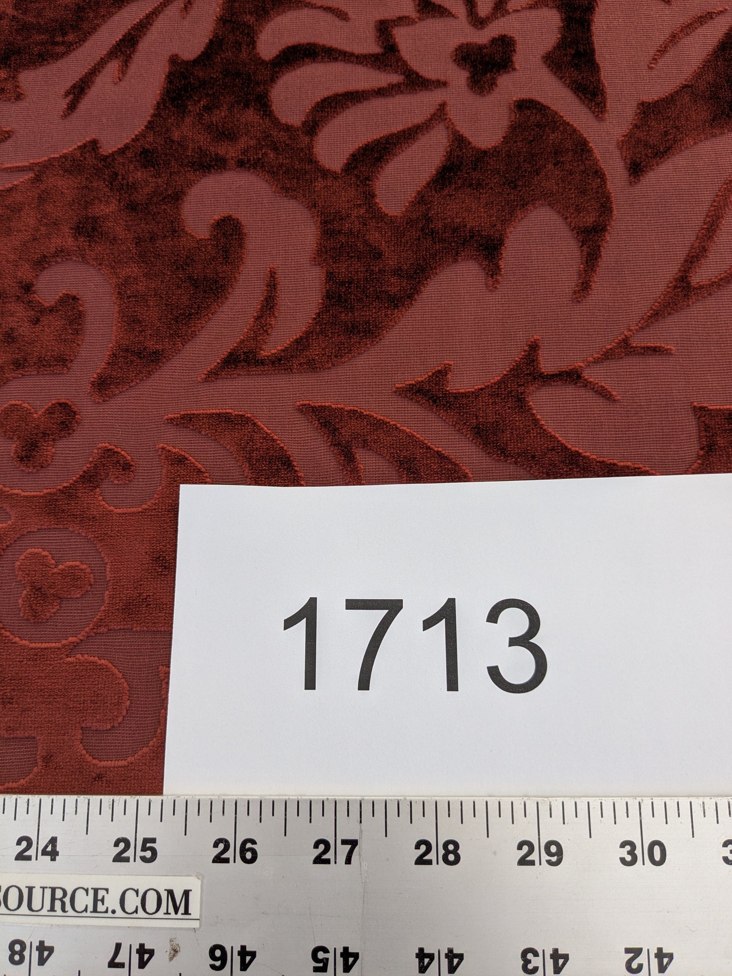 Designer Vienna Evening Red Viscose Cut Velvet