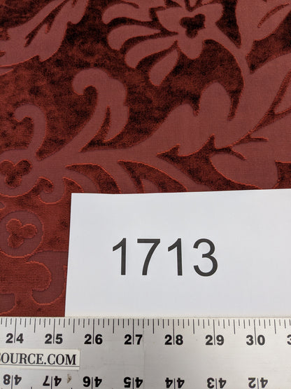 Designer Vienna Evening Red Viscose Cut Velvet