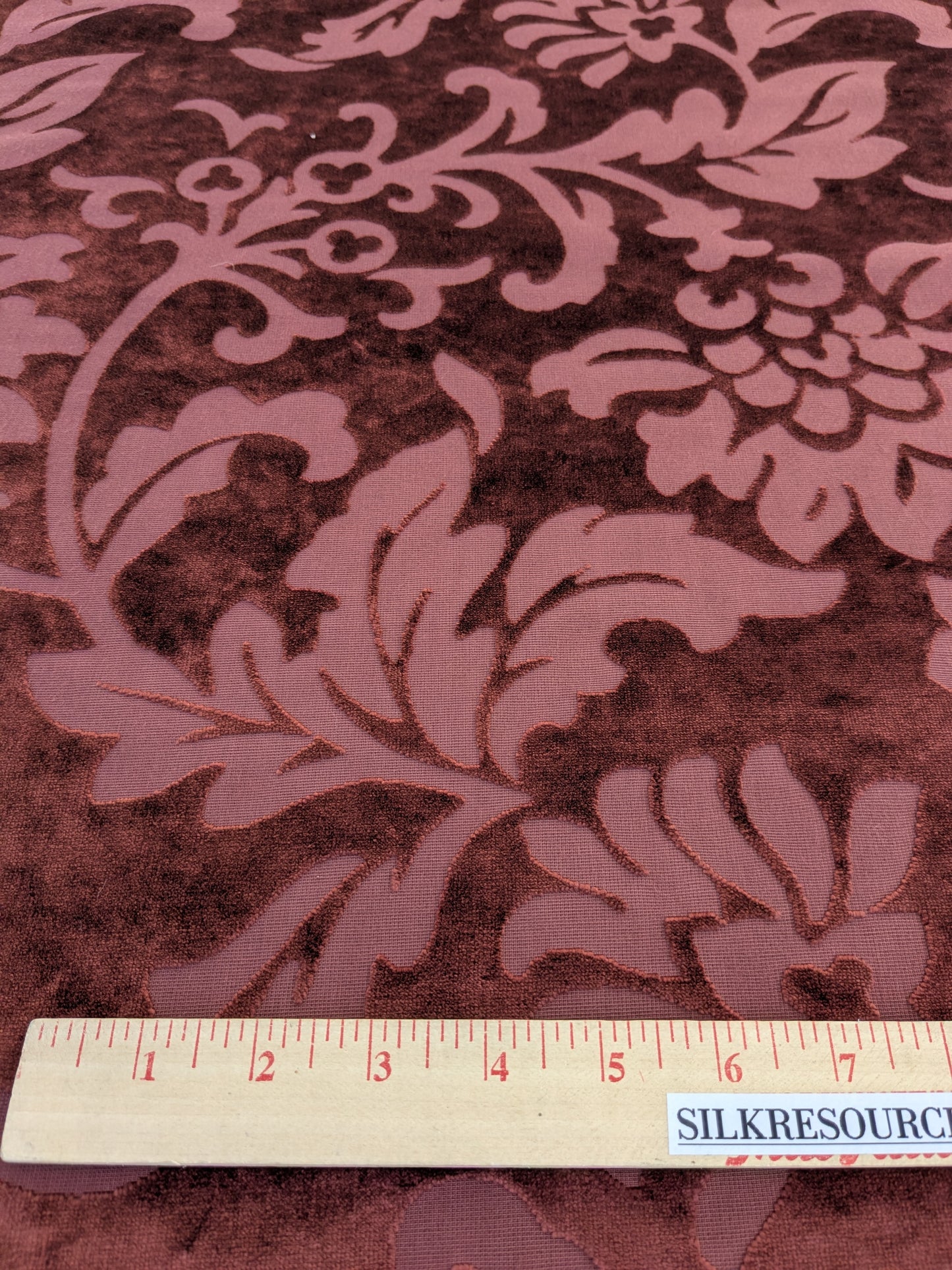 Designer Vienna Evening Red Viscose Cut Velvet