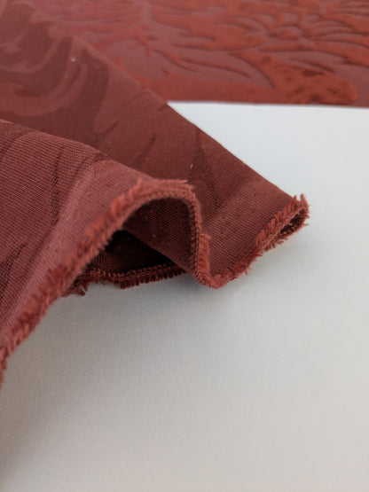 Designer Vienna Evening Red Viscose Cut Velvet