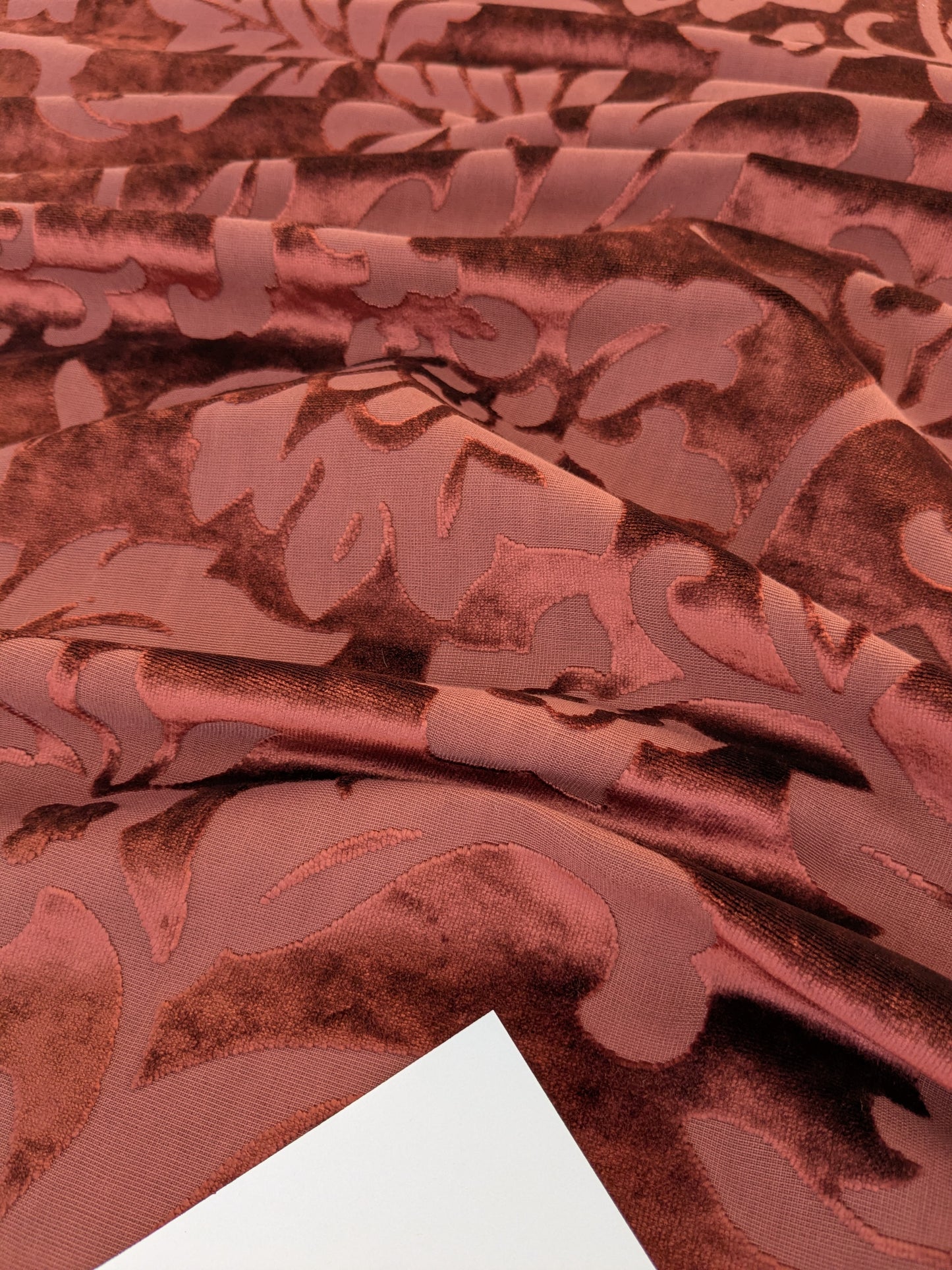 Designer Vienna Evening Red Viscose Cut Velvet