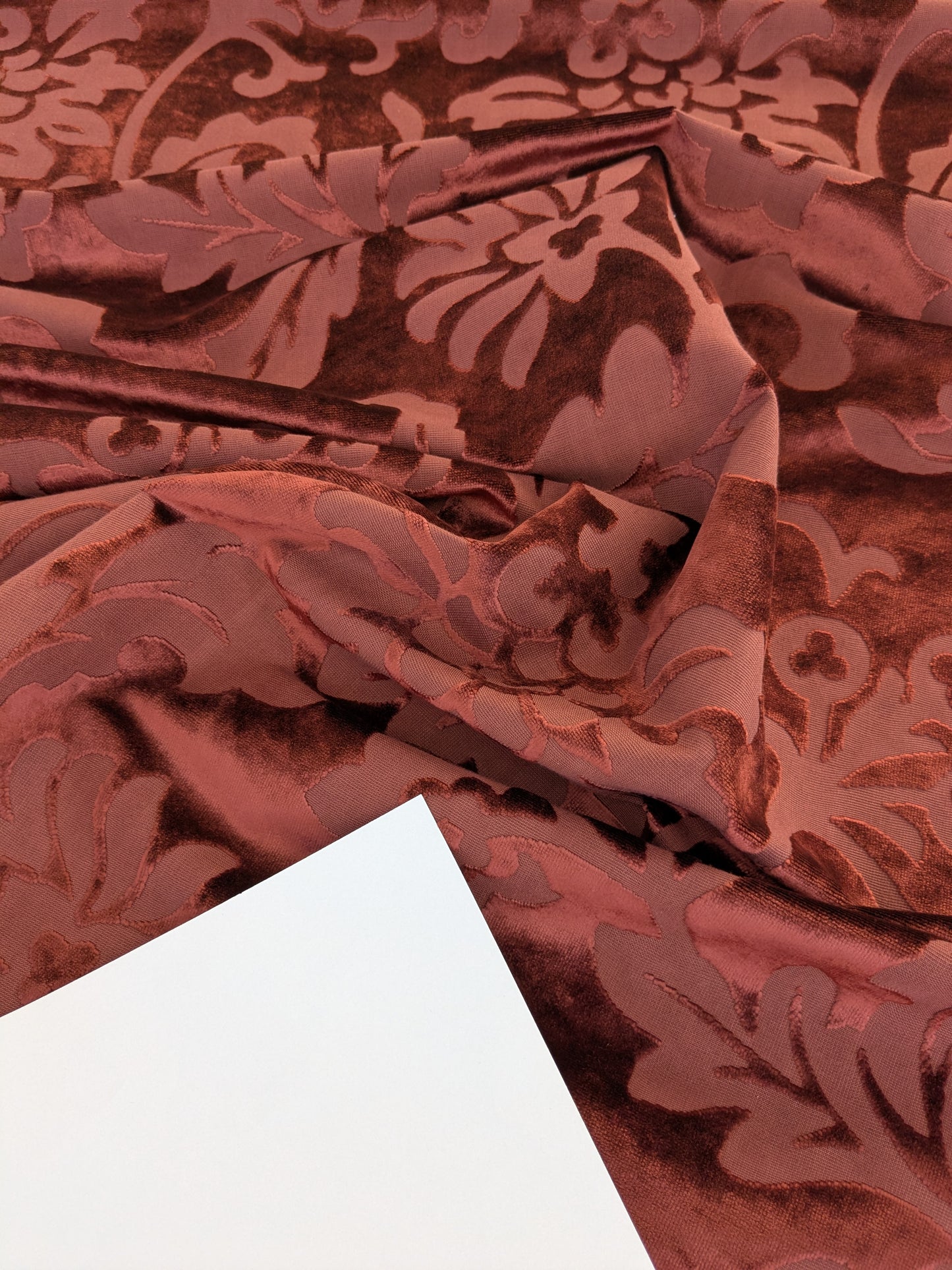 Designer Vienna Evening Red Viscose Cut Velvet