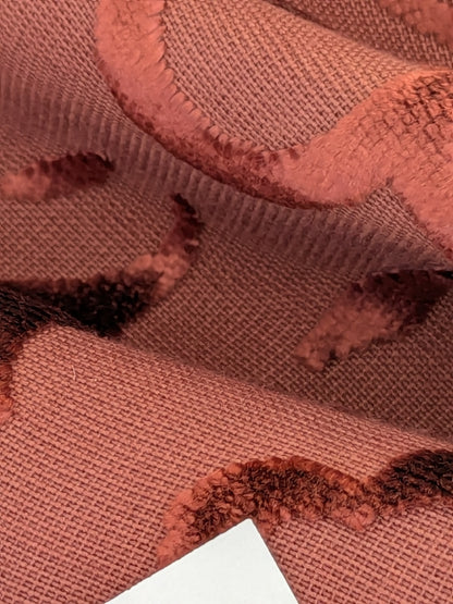 Designer Vienna Evening Red Viscose Cut Velvet