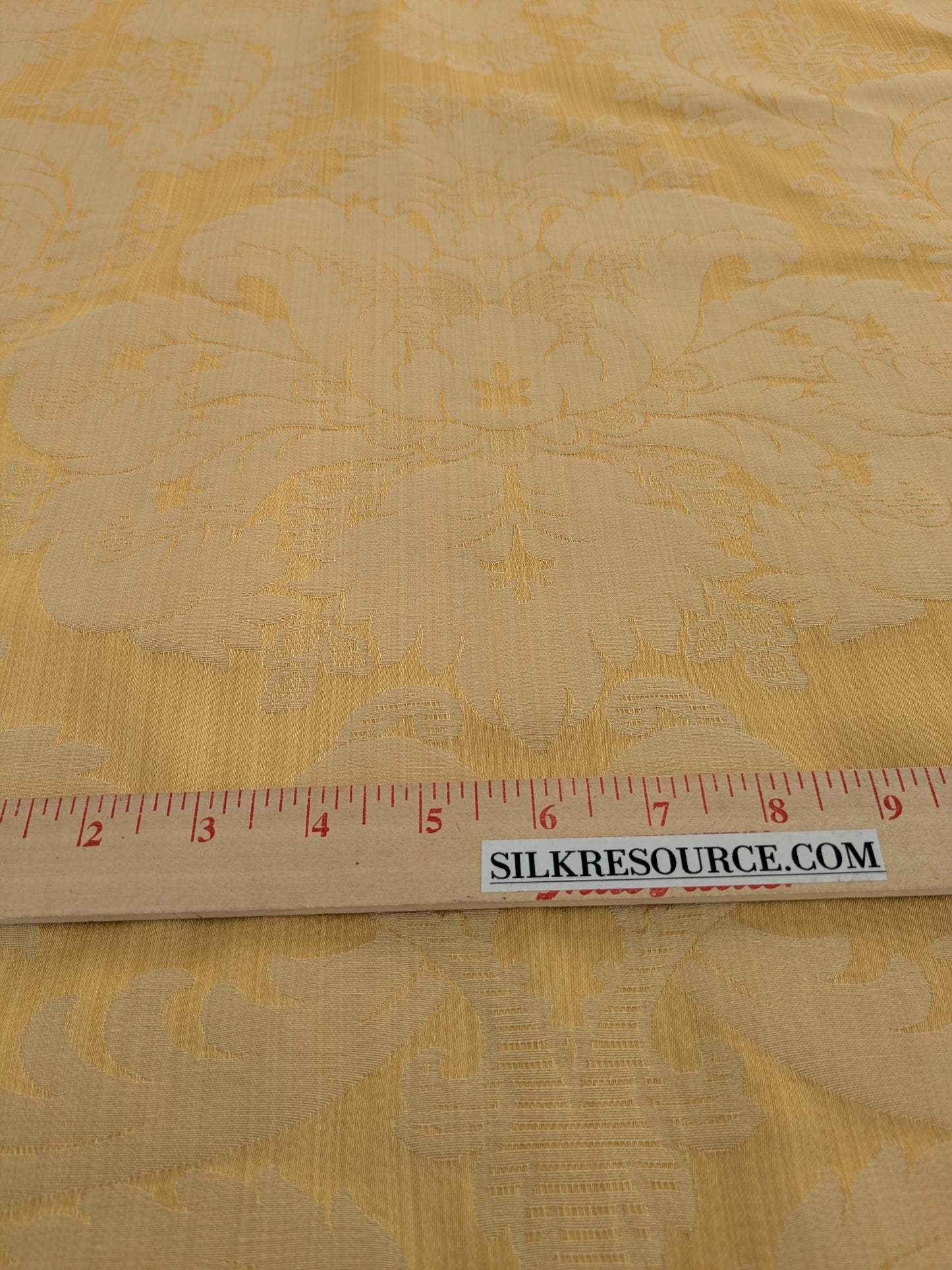 Bach Piano Salon Damask Renaissance Cotton Fabric - Gold - By The Yard