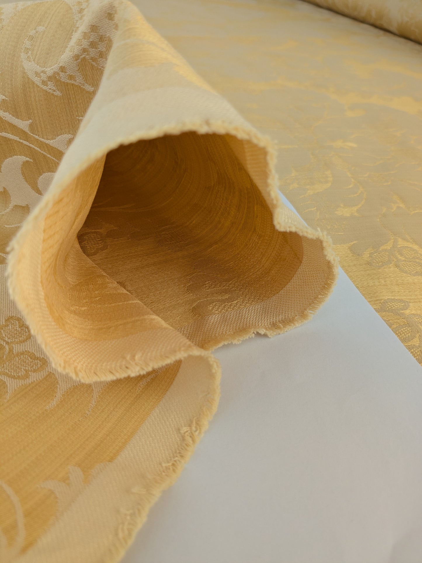 Bach Piano Salon Damask Renaissance Cotton Fabric - Gold - By The Yard