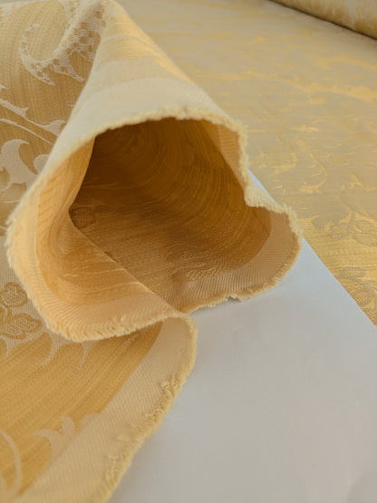 Bach Piano Salon Damask Renaissance Cotton Fabric - Gold - By The Yard