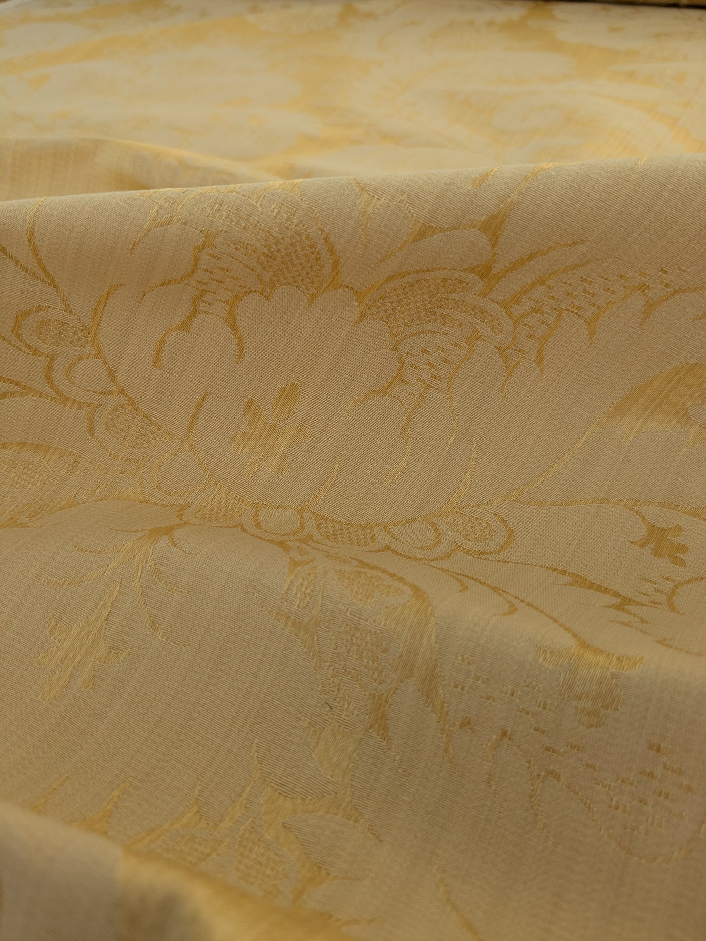 Bach Piano Salon Damask Renaissance Cotton Fabric - Gold - By The Yard