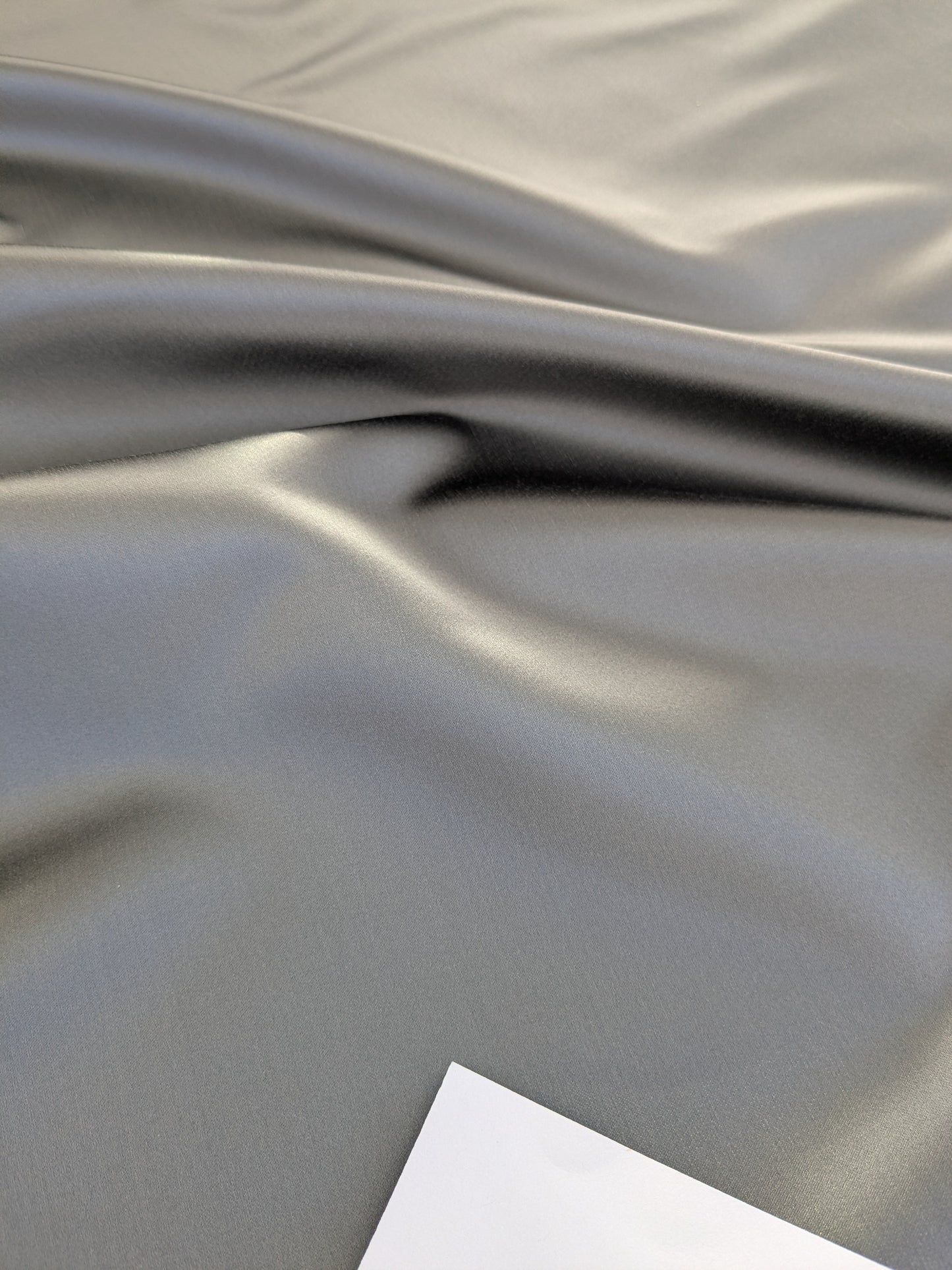Mirror Lake Silk Satin with Cotton Smooth - Midnight Black - By The Yard
