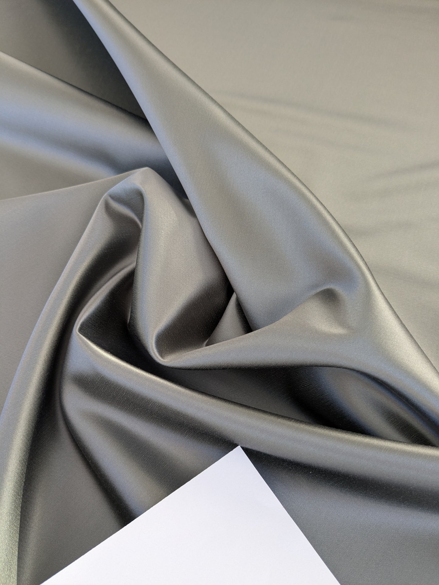 Mirror Lake Silk Satin with Cotton Smooth - Midnight Black - By The Yard