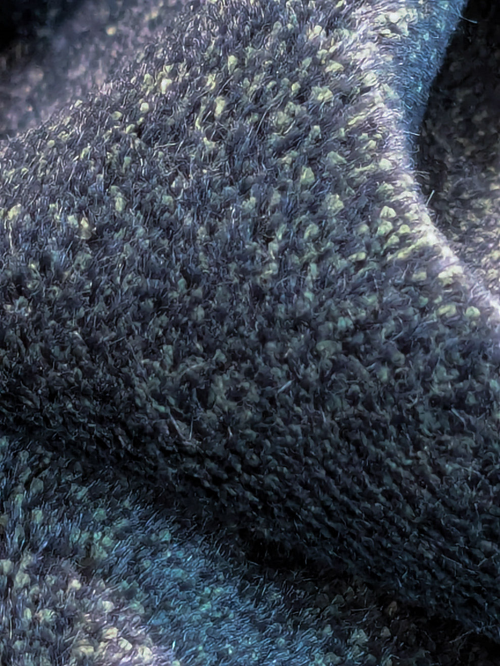 Mohair & Silk Velvet Seaweed Texture Deepest Night Blue Black Heavy Duty