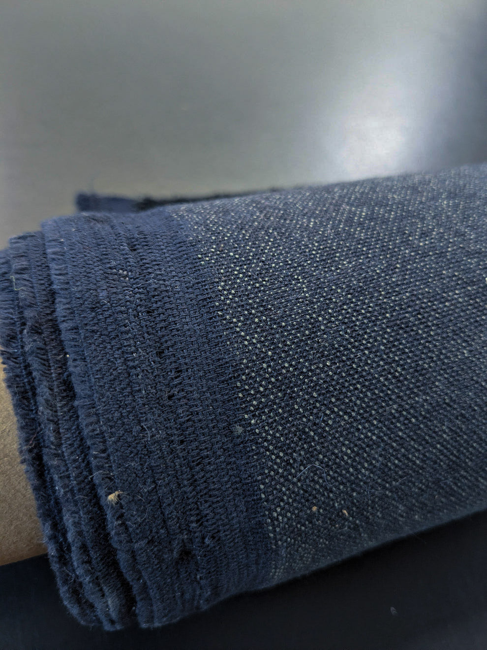 Mohair & Silk Velvet Seaweed Texture Deepest Night Blue Black Heavy Duty