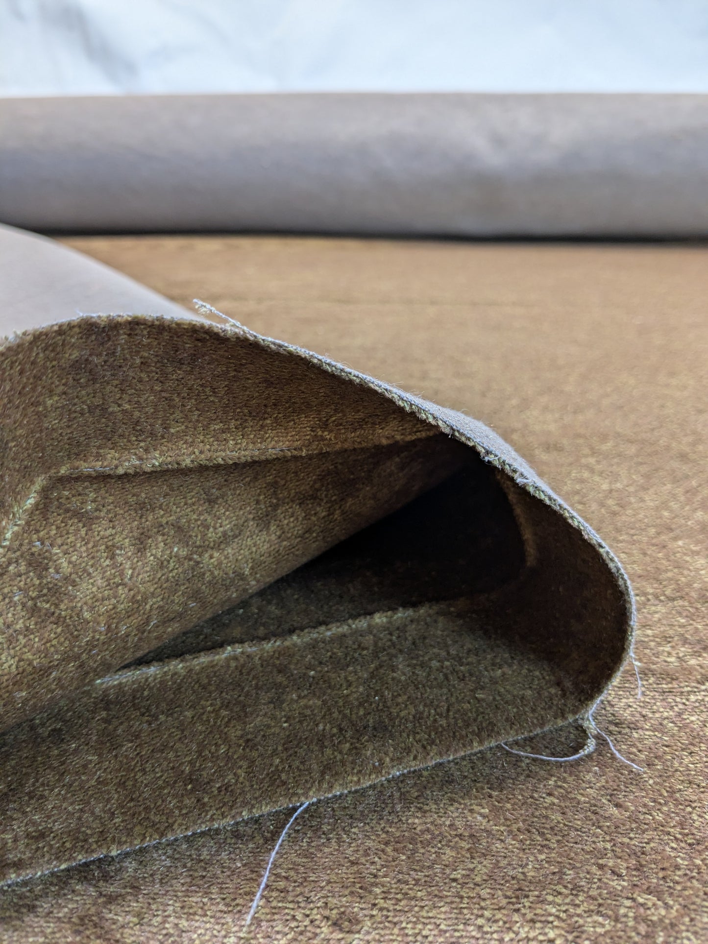 Mohair & Silk Velvet Seaweed Texture In Baked by Sun Tan Heavy Duty