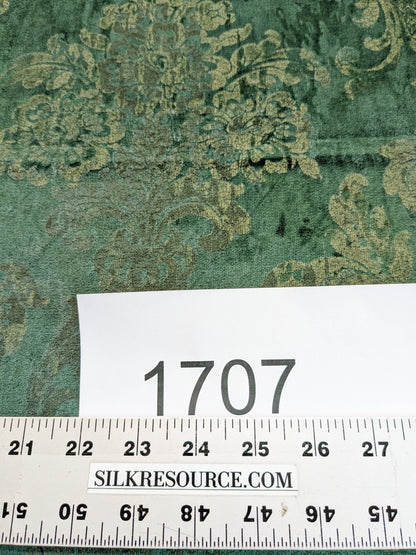 Venice Rich Emerald Green Printed Renaissance Damask Radiance - By The Yard