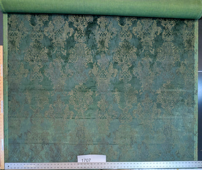 Venice Rich Emerald Green Printed Renaissance Damask Radiance - By The Yard